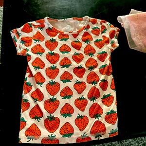 GAP White and Orange Short Sleeve Tee with Playful Design